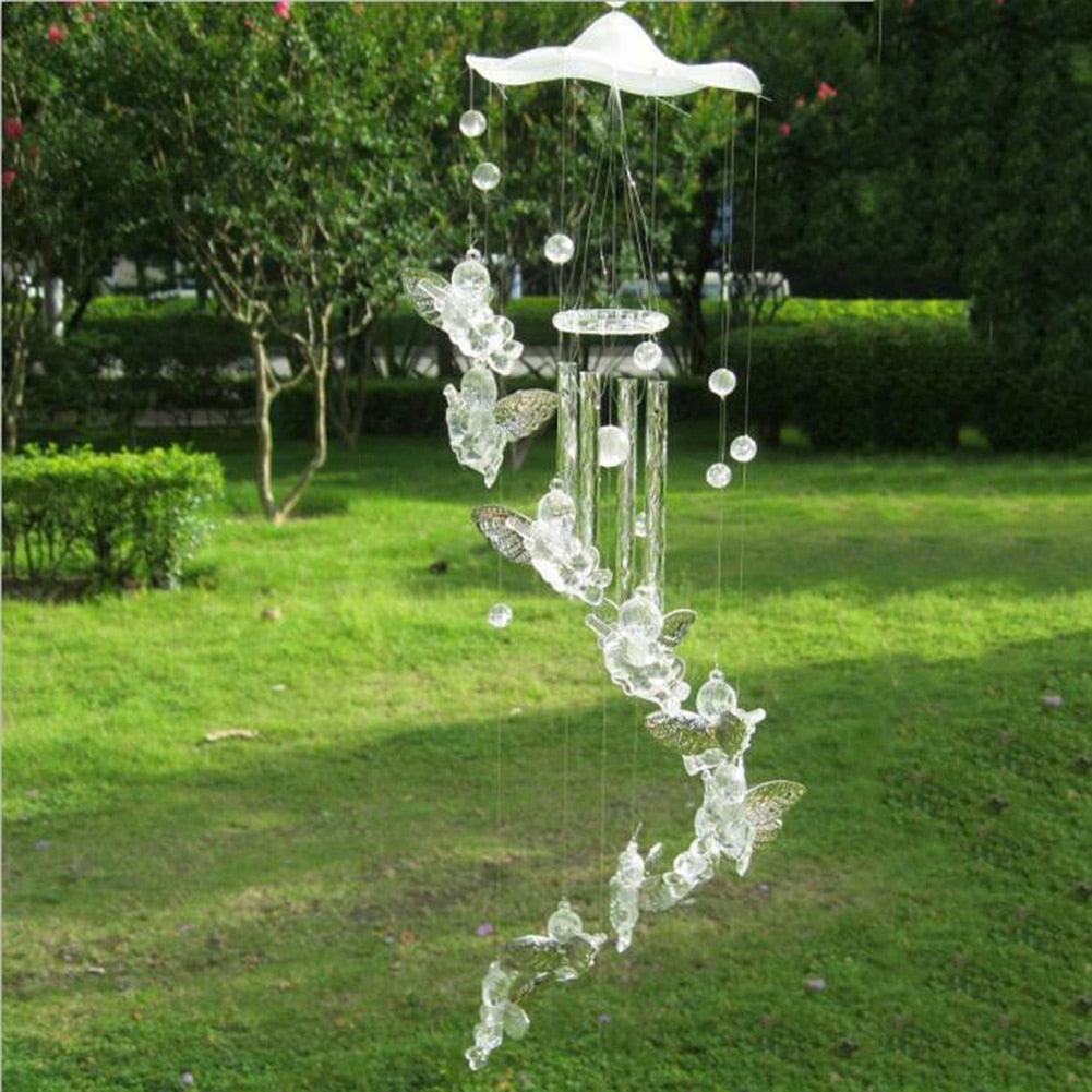 Antique Resonant 5 Tubes Love Angel Wind Chime Bells Hanging Living Bed Home Decor Gift Car Praying Hanging Garden Decoration Decor Wind Chime Outdoor Yard Garden Deco Wind Chimes