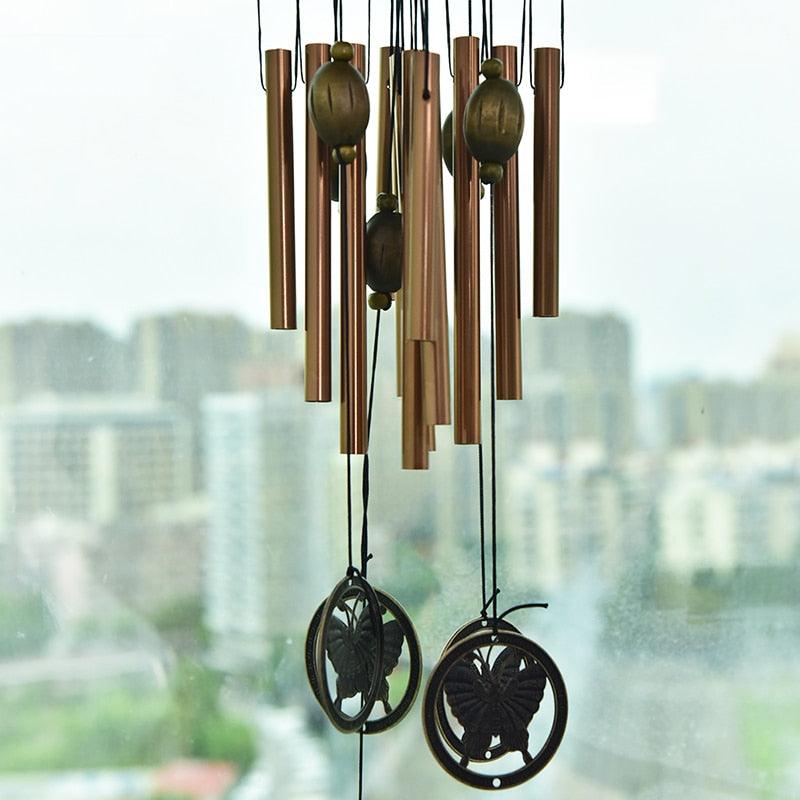 Copper Wind Chimes Bells Copper Tubes Metal Pipe Wind Chimes Rust-Proof Copper Wind Chimes For Garden Patio Yard And Home Decoration Door Hanging Ornament Outdoor Yard Garden Home