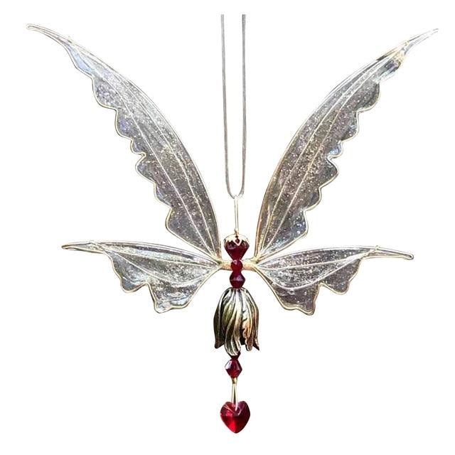 Memorial Butterfly Wind Chimes Angel  Wings Flying Bird Wind Chimes Garden Art Wings Wind Chime Patio Hummingbird Wind Chime Garden Hanging Decoration Outdoor Large Chimes For Patio  Porch Yard Black