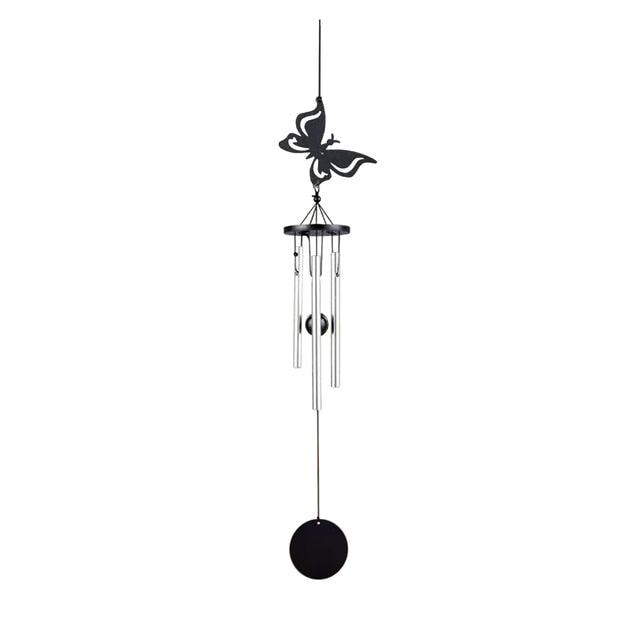 Memorial Butterfly Wind Chimes Angel  Wings Flying Bird Wind Chimes Garden Art Wings Wind Chime Patio Hummingbird Wind Chime Garden Hanging Decoration Outdoor Large Chimes For Patio  Porch Yard Black